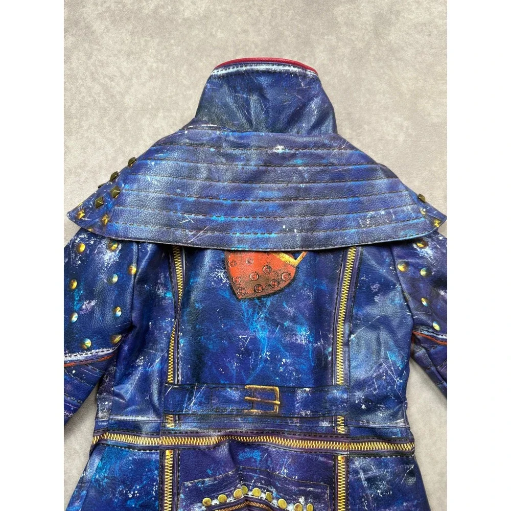 Disney Store Descendants 2 Mai Jacket Kids‎ 5/6 Blue Faux Leather Studded Moto - Picture 9 of 16